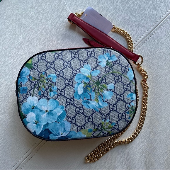 100% Authentic Gucci Blooms GG Supreme Mini Chain Crossbody Bag - Picture 8 of 15